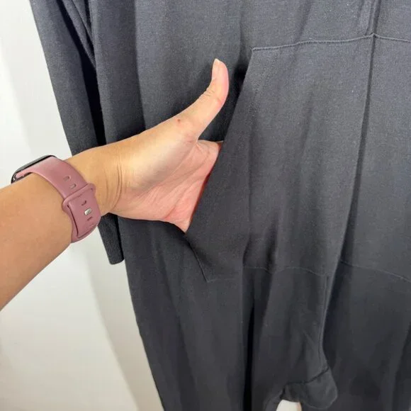 Smash + Tess Black Hooded Jilly Jogger Jumpsuit Size S Bamboo Lounge Casual Chic - Picture 11 of 16